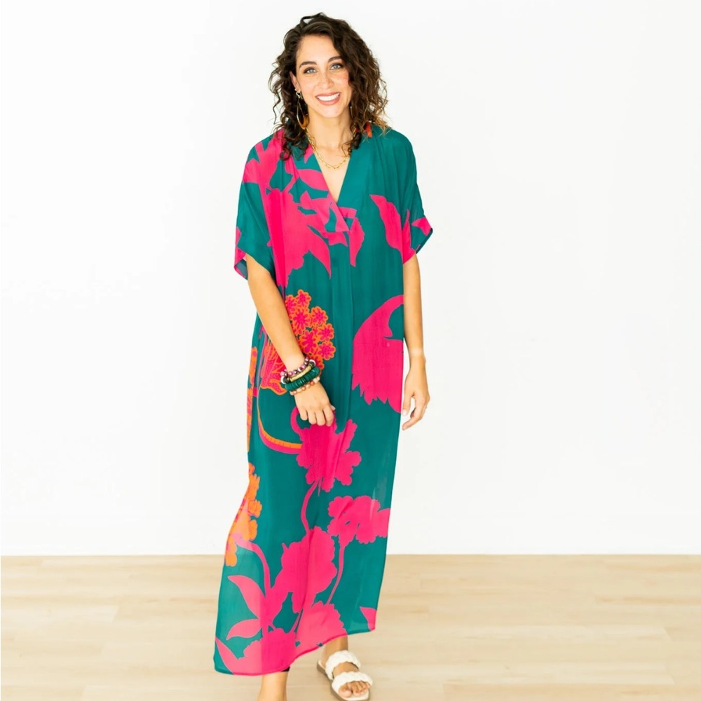 Floral Teal and Pink Dress